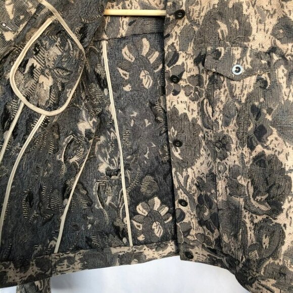 Charter Club  Petites floral tan jean-ish jacket - Picture 4 of 12